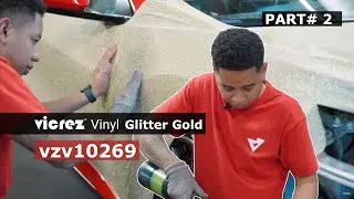 Vinyl Wrapping an entire Corvette C8 w/ Vicrez Vinyl Wrap Film Glitter Gold vzv10269 (PART 2)