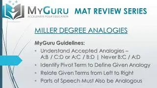 MyGuru Tutoring - Miller Analogies Test (MAT) Degree Analogy Process