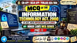 (CBI-APP) MCQ Series on the Information Technology Act,2000 | Minor Laws MCQ Series (Part-1) #shorts