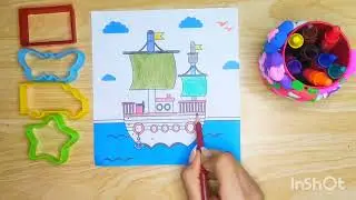 Coloring a Beautiful ship | Kids Drawing & Coloring Tutorial