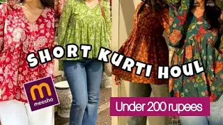 Meesho haul short kurti under 200. Beautiful asthetic women wear under budget 💓