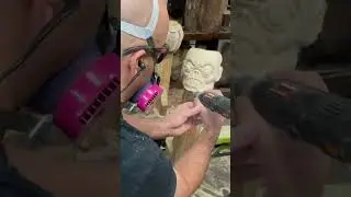 Zombie skin texture. Wood carving work in progress. #woodart #zombieshorts #zombies #woodcarving