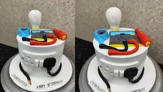 Electrician cake design tutorial | happy retirement cake design tutorial | electrician cake design