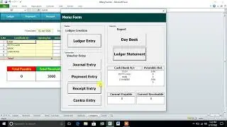 Daily Accounting Software in Excel VBA Userform in Hindi | Ledger payment receipt journal statement