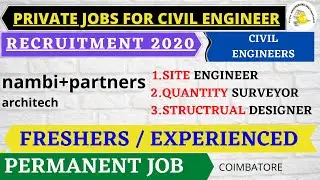 PRIVATE FRESHER JOB FOR CIVIL ENGINEER 2020