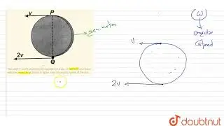 Two point P and Q. diametrically opposite on a disc of radius R have linear velocities v and 2v ...