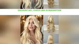 Blonde women's synthetic wig with large waves and long curly hair wig full head set Halloween cospla
