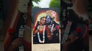 Biggest Painting of Radha Krishna 😍 #shorts #radhakrishna #krishna #acrylicpainting #canvas #art