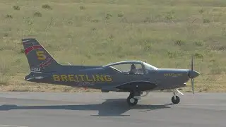 SIAI Marchetti SF.260 | Breitling Devils | I-ISAA | Taking-off from Cannes [4K]