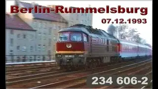 S-Bahnhof Rummelsburg BR234 mit Intercity + S-Bahn BR477 am 07.12.1993