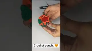 Crochet orange pouch. 🧡🧶 #crochet #yt #youtube #youtubeshorts #knitting #fyp #diy