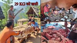 29 KG को खसी काटियो || Mutton Cutting In Nepal || Meat Cutting Skills || Goat Meat Cutting Style