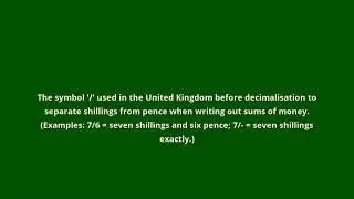 what is the meaning of shilling sign