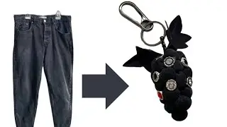 I Turned Old Jeans Into a Handmade Bag Charm 🍇| DIY