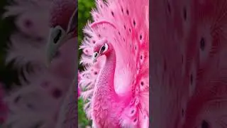 Pink Peacock in a Blooming Garden &ndash; A Rare Sight!