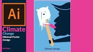 Minimal Artwork on Climate Change in Adobe illustrator