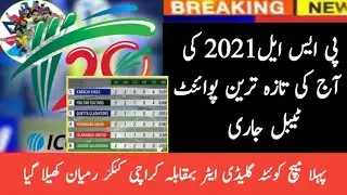 PSL 2021 Latest Points Table After Match 1 | PSL 6 Points Table | PSL 2021 Points Table_Ali Sports