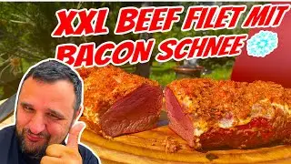XXL 2,6 kg RINDERFILET mit BACON-SCHNEE-KRUSTE vom SMOKER --- Klaus grillt
