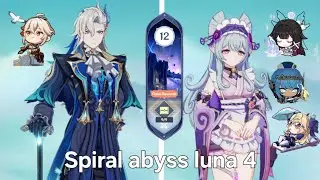 Neuvillette-Kazuha duo and Mizuki lunar afk | New spiral abyss luna 4 | Genshin Impact