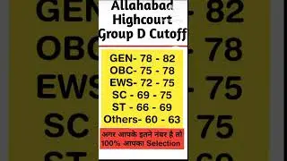 Allahabad High Court Cut Off 2022 | Allahabad HC Group C&D Cut Off | Allahabad High Court Result
