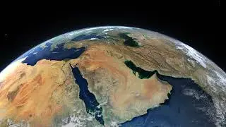 Realistic Earth From Space Flying Over Middle East