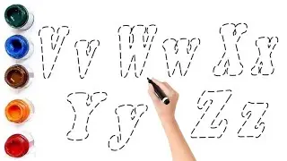 Alphabet Vv, Ww, Xx, Yy & Zz For Kids / Easy ABC Drawing & Painting For Kids Toddlers, ABCD, ABC Art