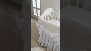 Girls nursery bedding elegant white crib bedding set for girls, ruffle princess baby bedding