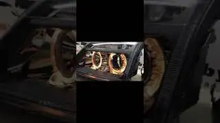 Передние фары Opel Vectra C angel eyes black Артикул: LPOP33