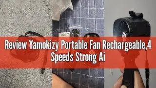 Review Yamokizy Portable Fan Rechargeable,4 Speeds Strong Airflow Small Fan Waist,Battery Powered Mi