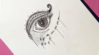 How to draw eye using Mandala art for beginners | Doodle art | Mandala eye design
