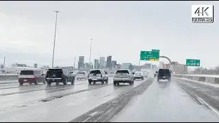 BOULDER TO DENVER Colorado - Snowy Winter Road Trip 4K