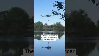 Moment firefighting helicopter crashes into pond in France #news #shorts