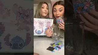Pixel vs Bricks! 🤩 Sister Stitch art challenge! #art #stitch #diy