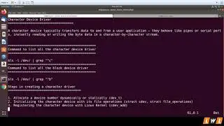 Steps in registering character Driver