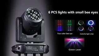DJ Lights Six Bee Eye Sharp Sword Beam Moving Head Light with green laser