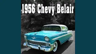 1956 Chevy Belair Reverses up at a Medium Speed from Right, Stops, Idles & Shuts Off