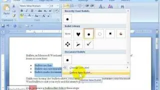 Create and customize a bulleted list