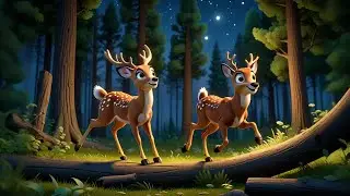 Two Dreamy Deer Chase Shooting Stars | Counting Song for Kids | Learn Numbers with Magical Deer