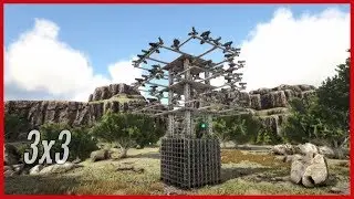 BEST TURRET TOWER DESIGN 3X3 IN ARK