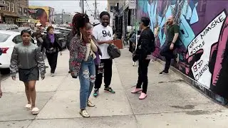 Walkthrough NYC: Walking to the Bushwick Collective Block party in Bushwick via Wyckoff Street