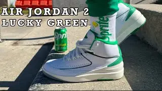 Jordan 2 Lucky Green Outfit & On Foot