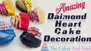 Diamond Heart Cake Decorations, Chocolate Shell #Home Made