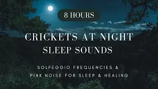 8-Hour Night Crickets Nature Sleep Sounds: Pink Noise & Solfeggio Frequencies for Deep Relaxation