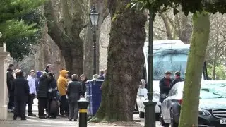 Expelled Russian diplomats leave London embassy