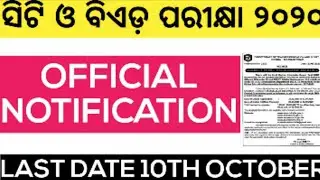 Notifications CT Bed Bped 2020/2021 ...Online Apply start 23/09/2020-10/10/2020