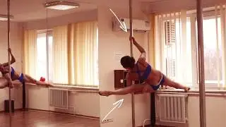 № 2 pole dance tutorial | pole splits | шпагаты на пилоне | видеоурок pole dance