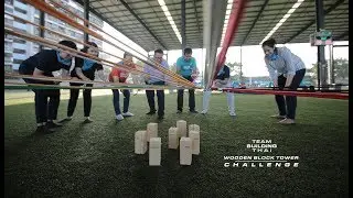 Wooden block tower challenge team building activity Corporate events Bangkok Thailand