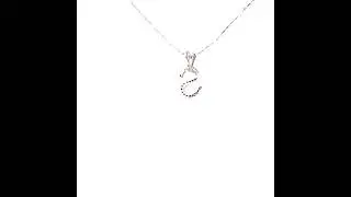 Natural Diamond Necklace 14K Solid White Gold Initial Necklace Letter 'S' Necklace S Pendant Name