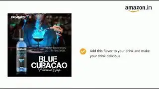 Fruitaco Blue Curacao Syrup 375ML  Mixer for Mocktails, Cocktails, Drinks, Juices, Beverages  Non Al