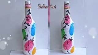 Wine Bottle Decoration With Boho Art | Handmade Craft